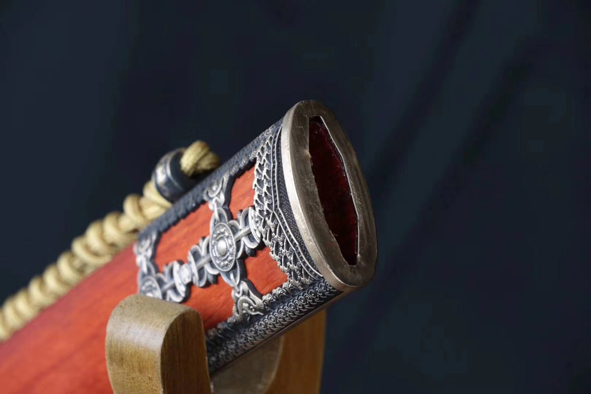 Yongle sword,Handmade High carbon steel blade,Redwood,Brass fittings - Chinese sword shop