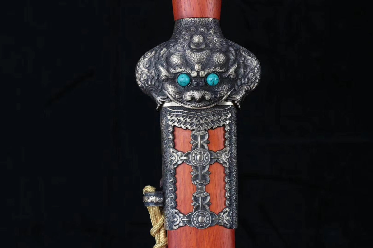 Yongle sword,Handmade High carbon steel blade,Redwood,Brass fittings - Chinese sword shop