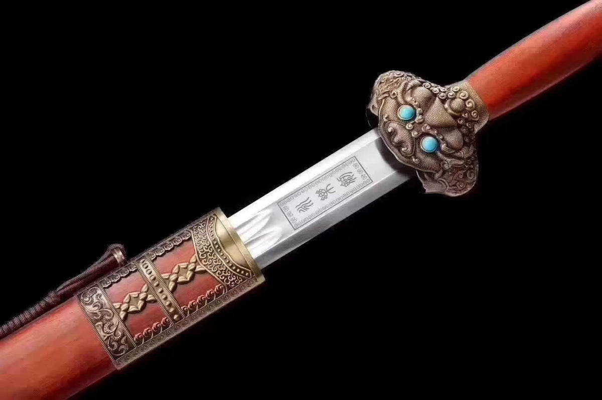 Yongle jian sword,Handmade High carbon steel blade,Redwood scabbard - Chinese sword shop