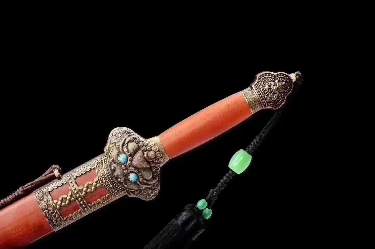 Yongle jian sword,Handmade High carbon steel blade,Redwood scabbard - Chinese sword shop