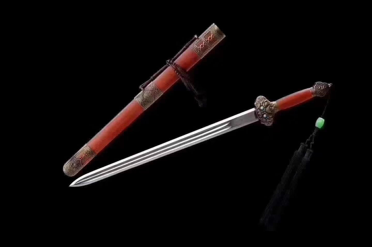Yongle jian sword,Handmade High carbon steel blade,Redwood scabbard - Chinese sword shop