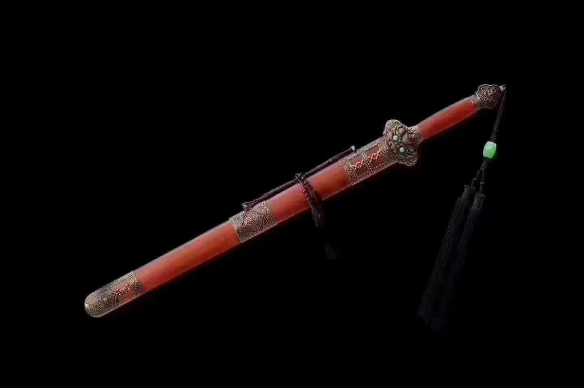 Yongle jian sword,Handmade High carbon steel blade,Redwood scabbard - Chinese sword shop