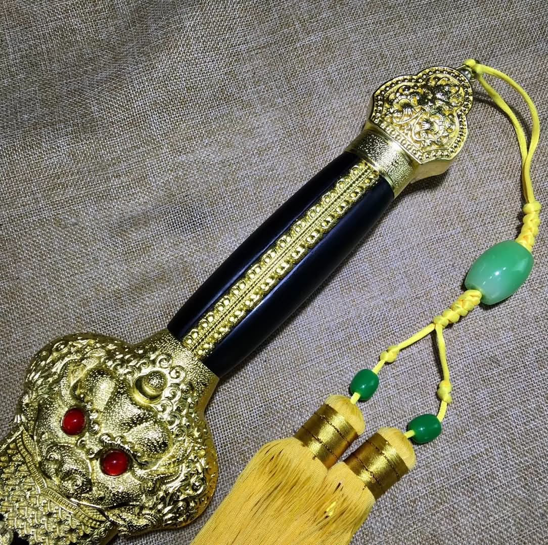 Yongle jian,High carbon steel etch blade,Black wood,Alloy - Chinese sword shop