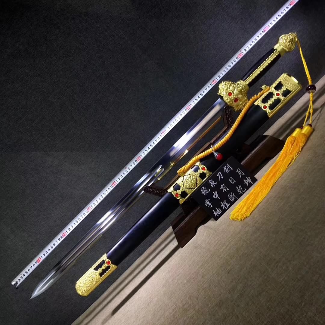 Yongle jian sword,High carbon steel blade,Black wood,Alloy - Chinese sword shop