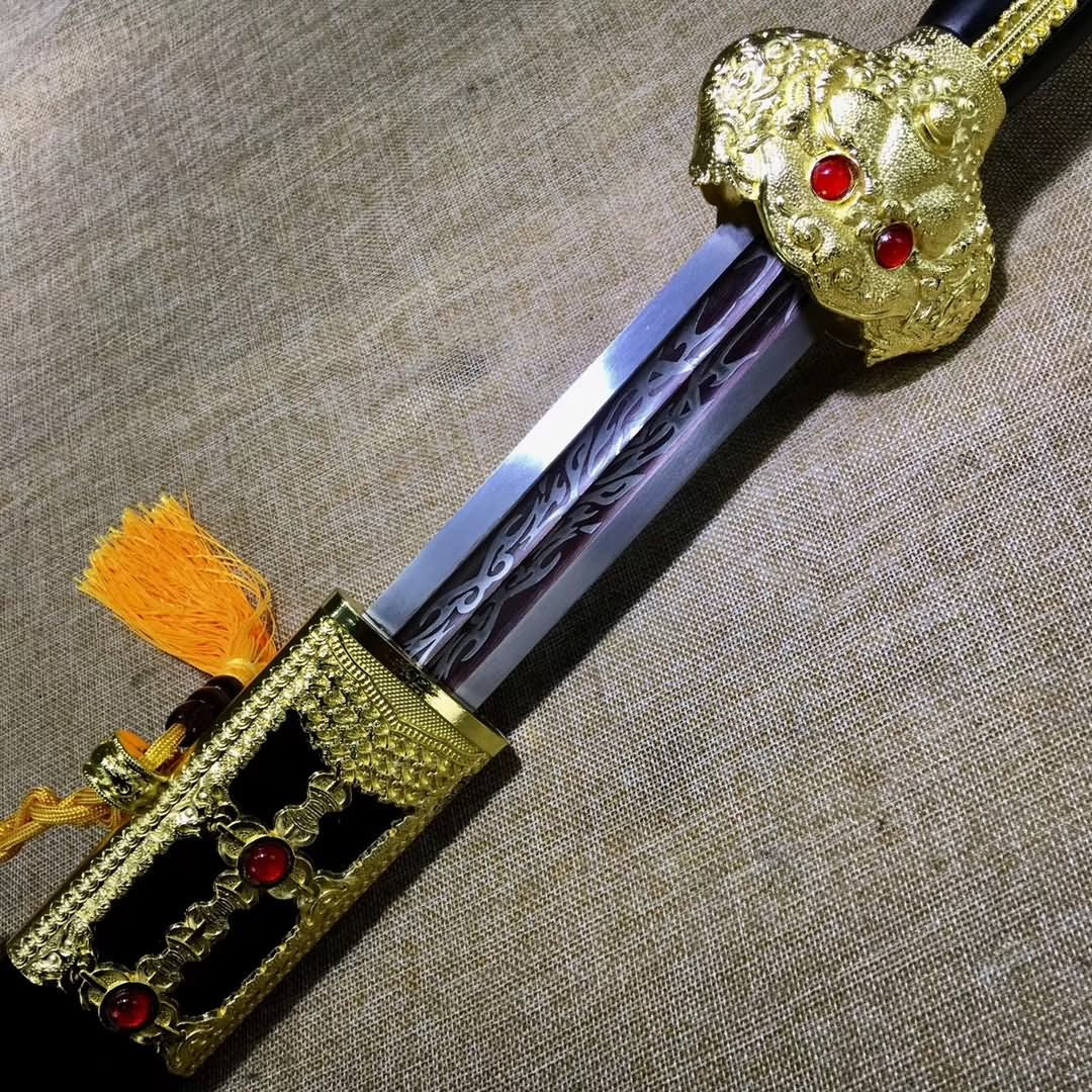 Yongle jian,High carbon steel etch blade,Black wood,Alloy - Chinese sword shop