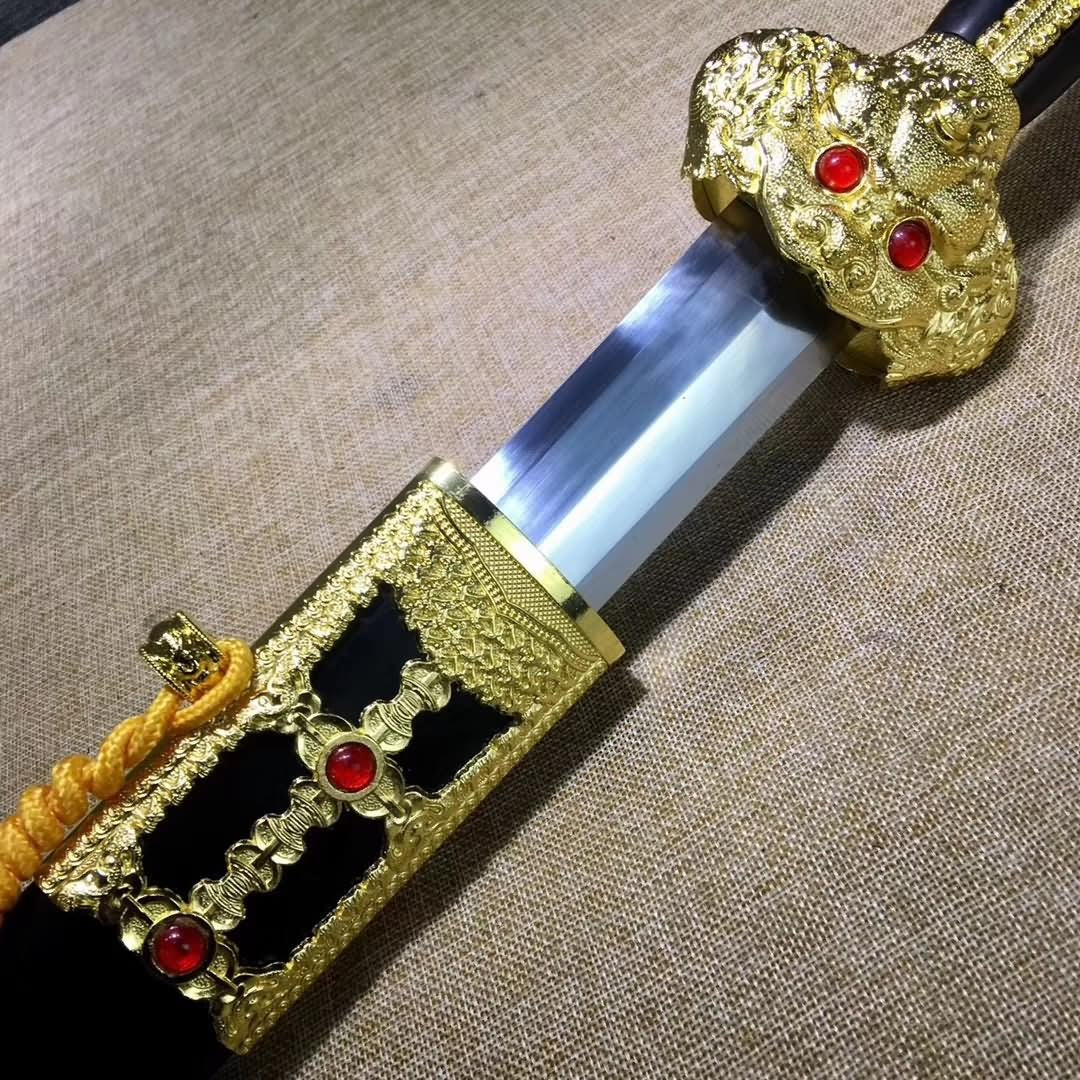 Yongle jian sword,High carbon steel blade,Black wood,Alloy - Chinese sword shop