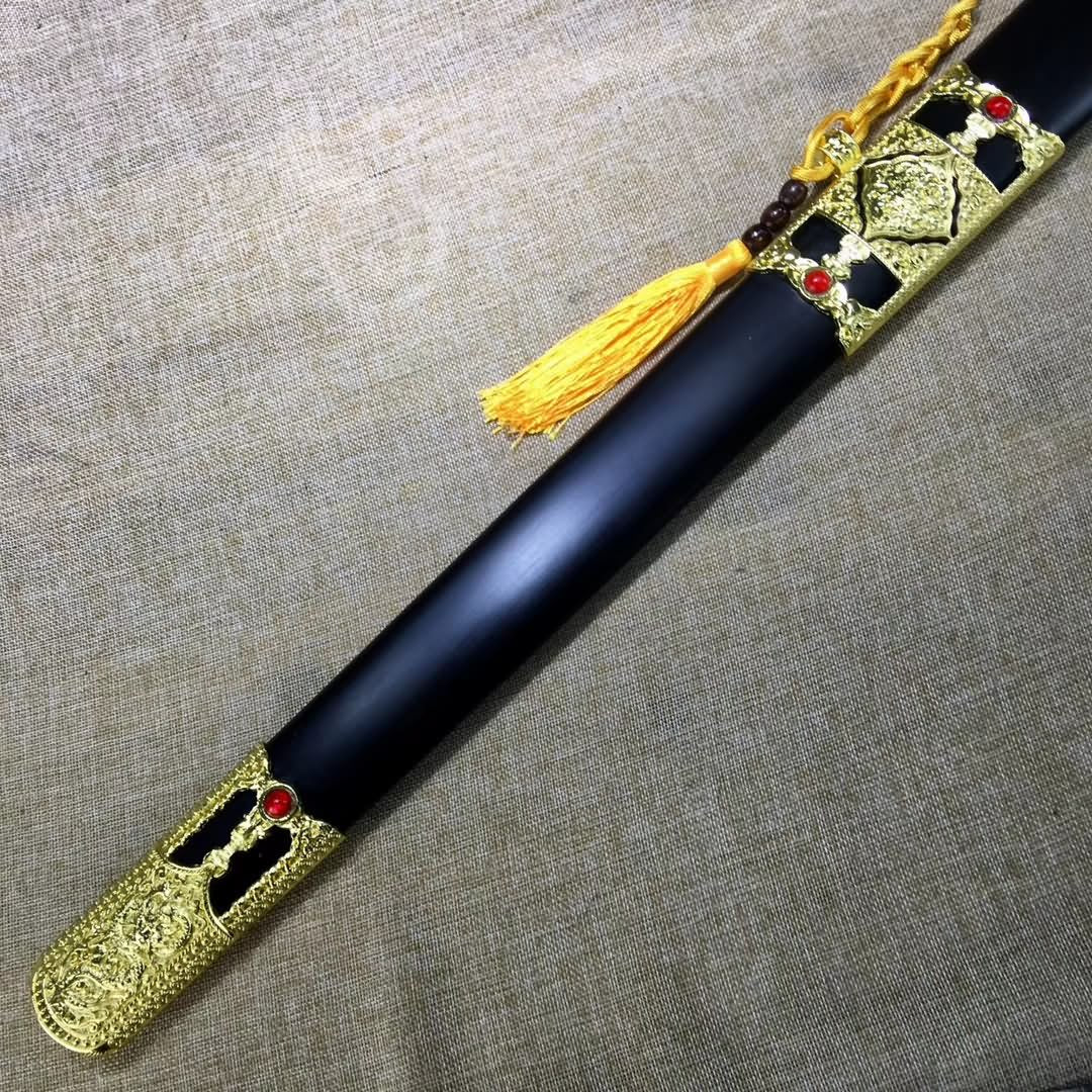 Yongle jian,High carbon steel etch blade,Black wood,Alloy - Chinese sword shop