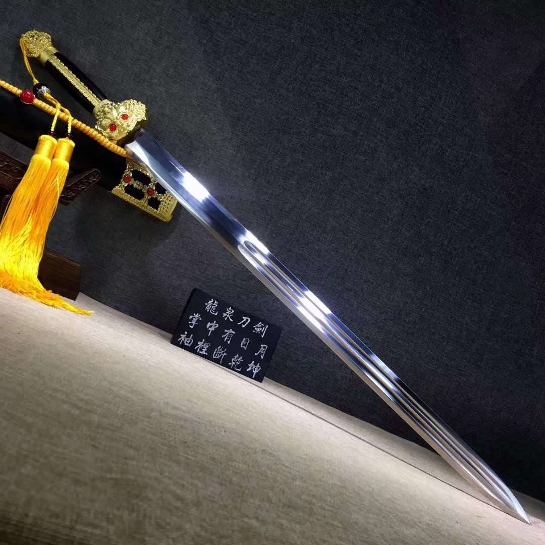 Yongle jian sword,High carbon steel blade,Black wood,Alloy - Chinese sword shop