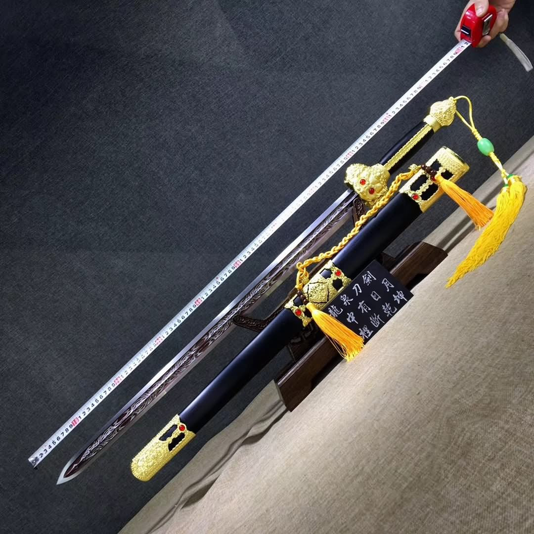 Yongle jian,High carbon steel etch blade,Black wood,Alloy - Chinese sword shop