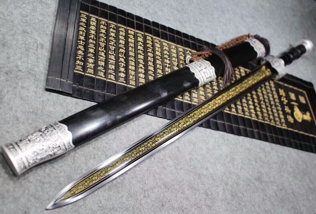 Yuewang sword,High carbon steel blade,Black scabbard,Alloy fitting - Chinese sword shop