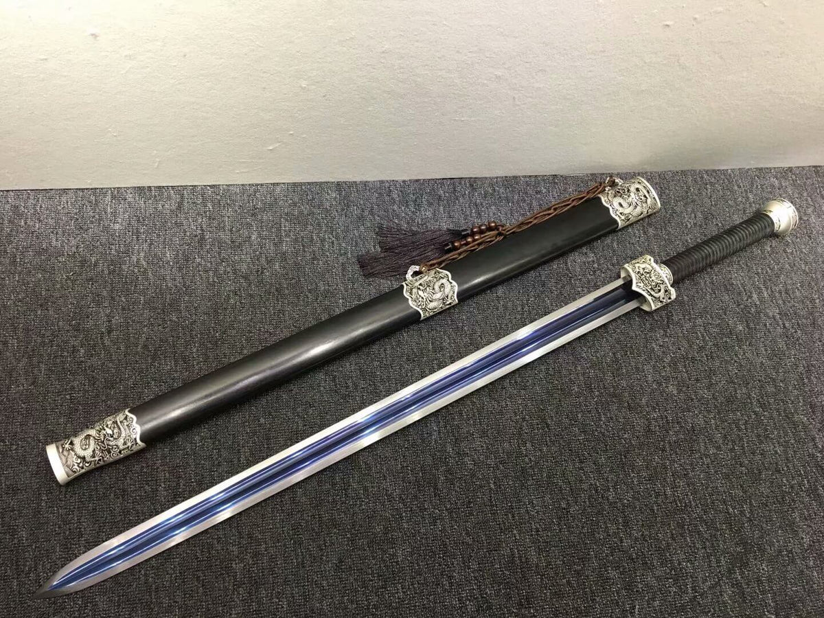 Yuewang sword,High carbon steel blue blade,Black wood,Alloy fittings - Chinese sword shop