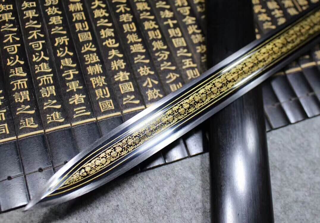 Yuewang sword,High carbon steel blade,Black scabbard,Alloy fitting - Chinese sword shop
