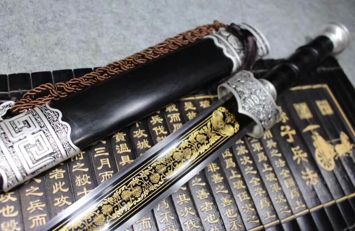 Yuewang sword,High carbon steel blade,Black scabbard,Alloy fitting - Chinese sword shop