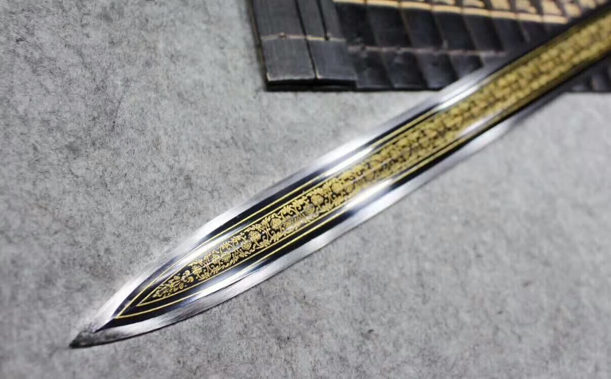 Yuewang sword,High carbon steel blade,Black scabbard,Alloy fitting - Chinese sword shop