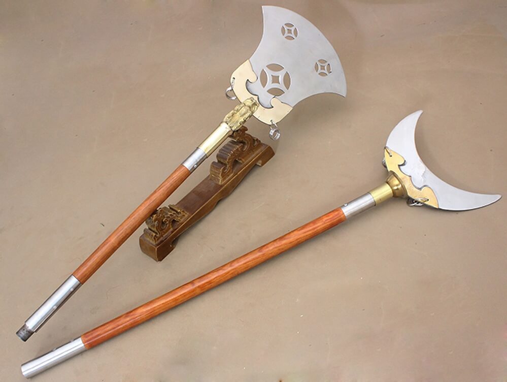 Crescent-Moon Shovel,spear,Stainless steel blade,Wood rod - Chinese sword shop