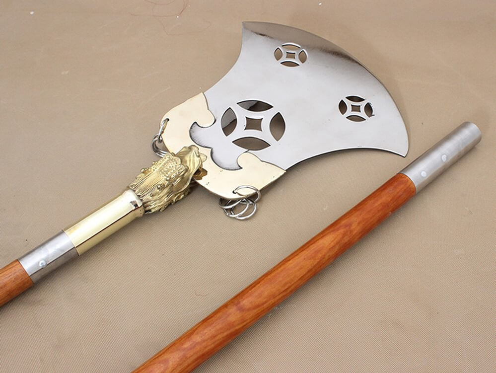 Crescent-Moon Shovel,spear,Stainless steel blade,Wood rod - Chinese sword shop