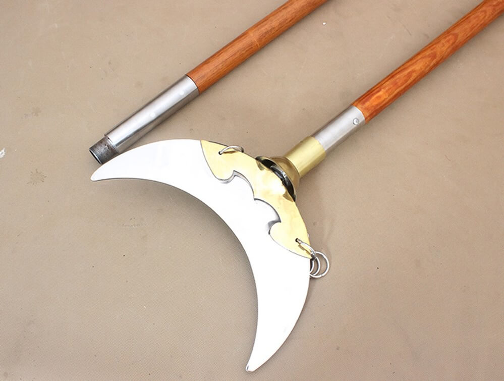 Crescent-Moon Shovel,spear,Stainless steel blade,Wood rod - Chinese sword shop