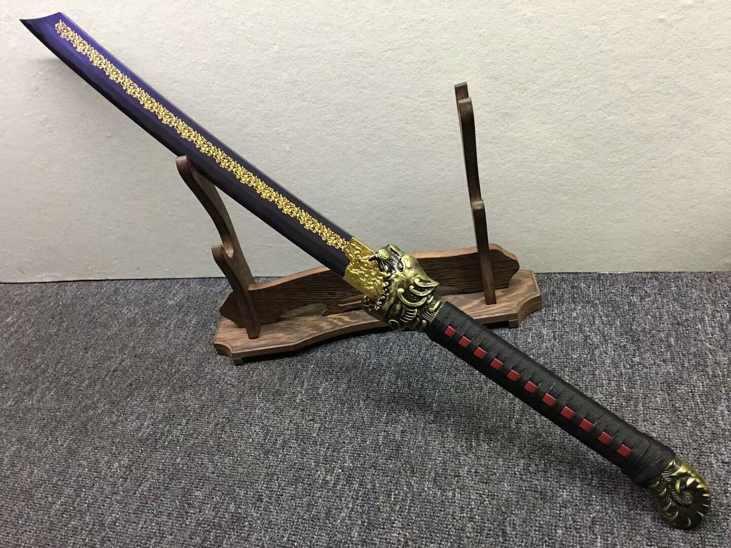 Tiger combating dao,High carbon steel blade,Leather scabbard,Alloy fitting - Chinese sword shop