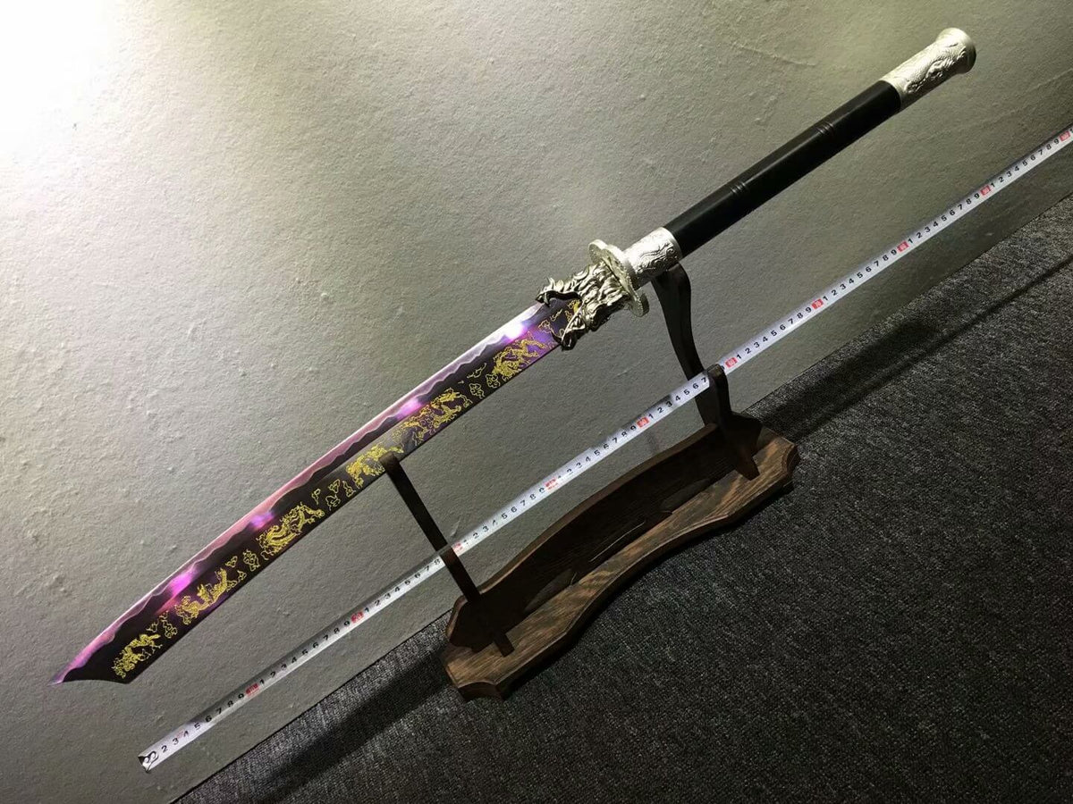 Broadsword,High carbon steel etch blade,Alloy,Leather scabbard - Chinese sword shop