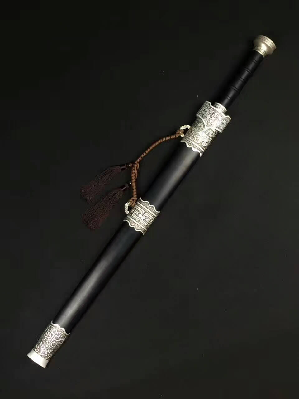 Zhaoyun jian,High manganese steel blade,Black scabbard,Alloy fittings - Chinese sword shop