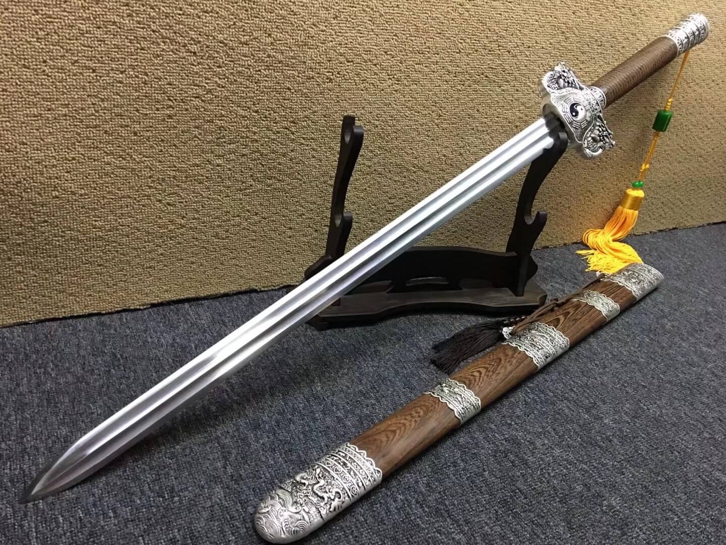 Eight Trigrams sword,High carbon steel blade,Alloy fittings,Length 46" - Chinese sword shop