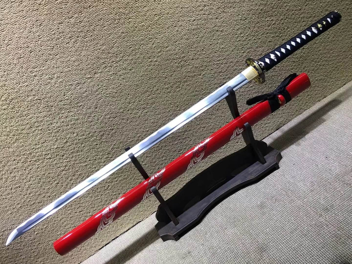 Ninja Sword(Medium carbon steel bade,Red scabbard,Alloy fitteds)Length 40" - Chinese sword shop