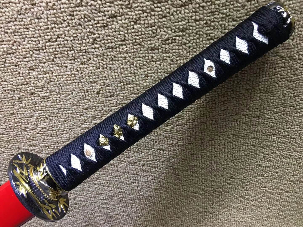 Ninja Sword(Medium carbon steel bade,Red scabbard,Alloy fitteds)Length 40" - Chinese sword shop