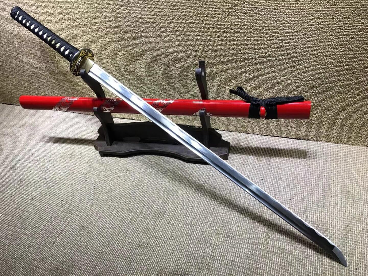 Ninja Sword(Medium carbon steel bade,Red scabbard,Alloy fitteds)Length 40" - Chinese sword shop