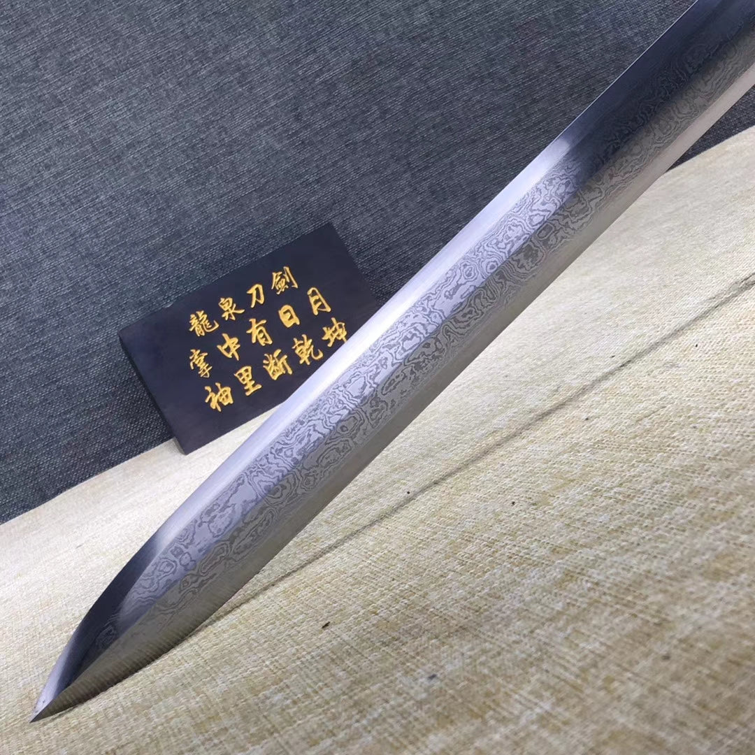 Bagua jian sword,Handmade Damascus steel blade,Black wood,Alloy - Chinese sword shop