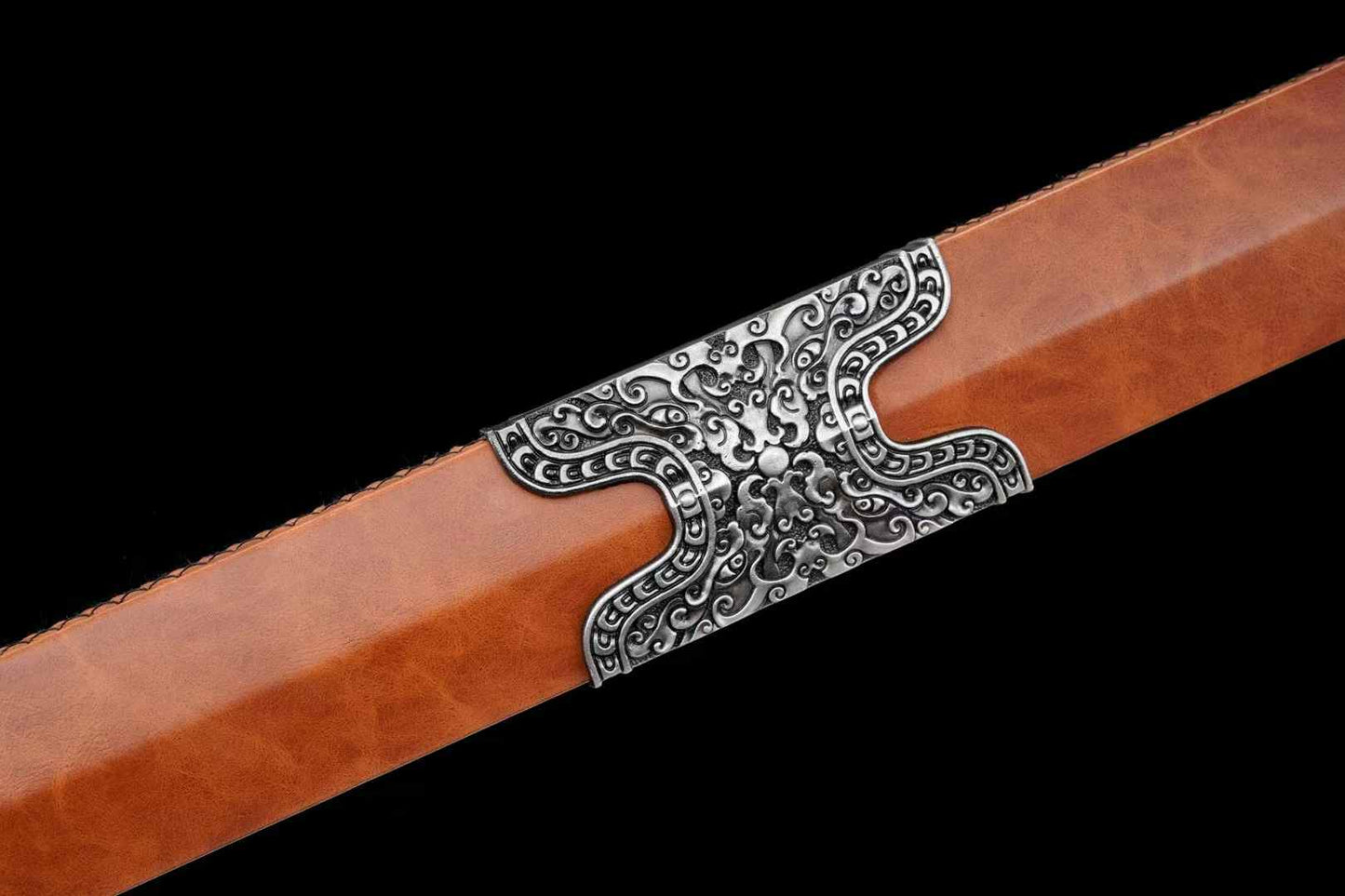 Panlong Jian – Dragon Handle Chinese Sword with Blue Blade & Wood Scabbard