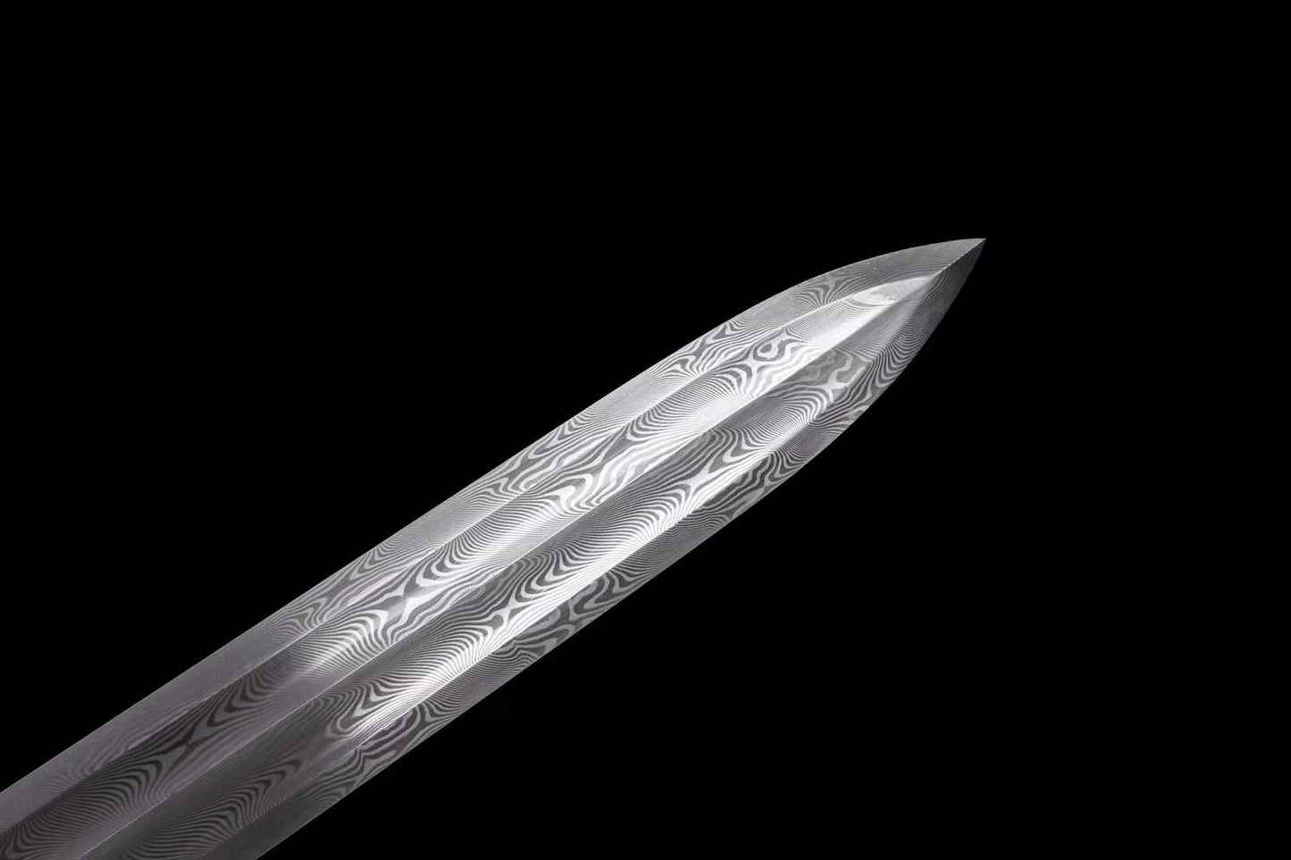 New Yue King Jian – Twisted Pattern Steel Chinese Sword with Copper Fittings