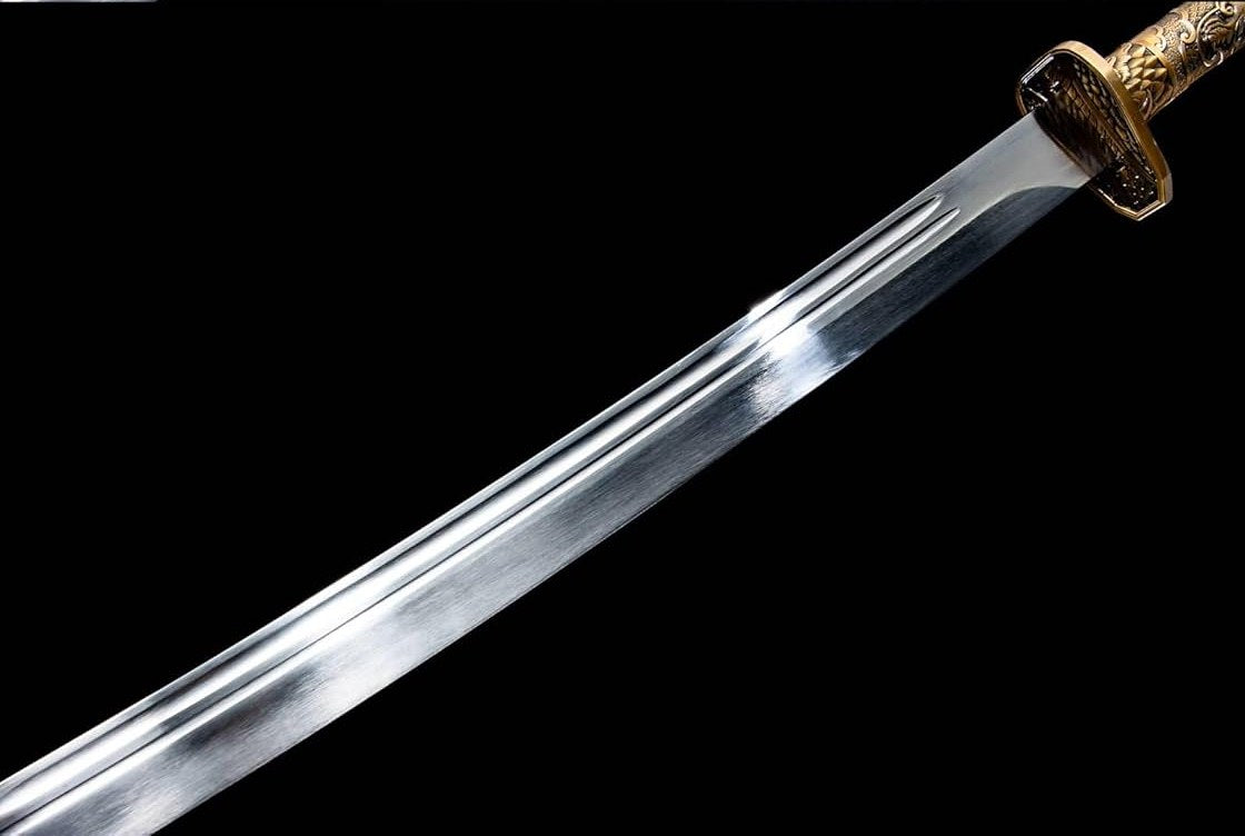 Qing Dao Sword – Traditional Chinese Saber with Polished Steel Blade & PU Scabbard - Chinese Sword store