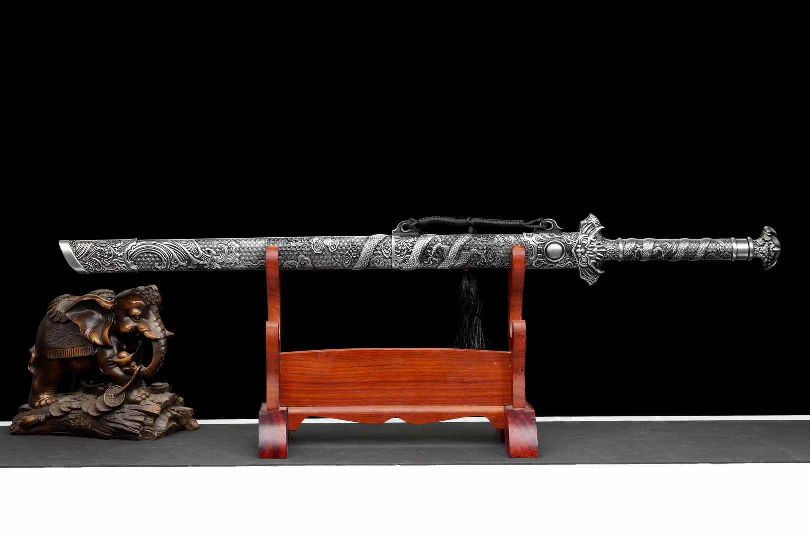 Tang Dao Chinese Sword with Dragon Alloy Scabbard – Traditional Horizontal Saber - Chinese Sword store