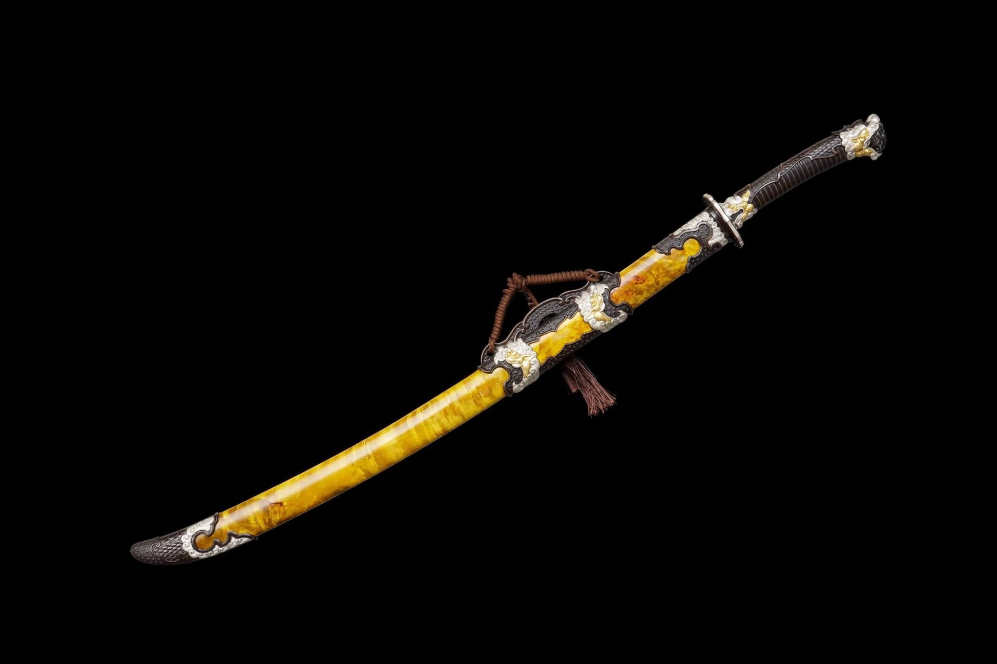 Red Dragon Qing Dao | Hand-Forged Multi-Layer Composite Steel Chinese Saber with Brass Fittings & Camphor Wood Scabbard