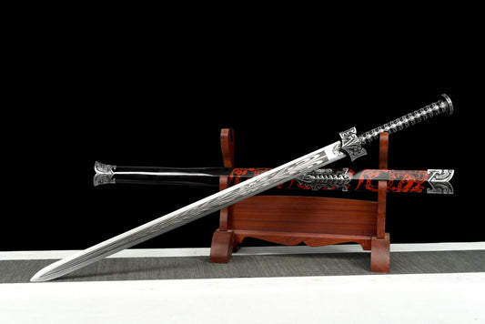 LOONGSWORD,Han sword,Hand Forged Blade,Solid Wood Scabbard,Alloy Handle