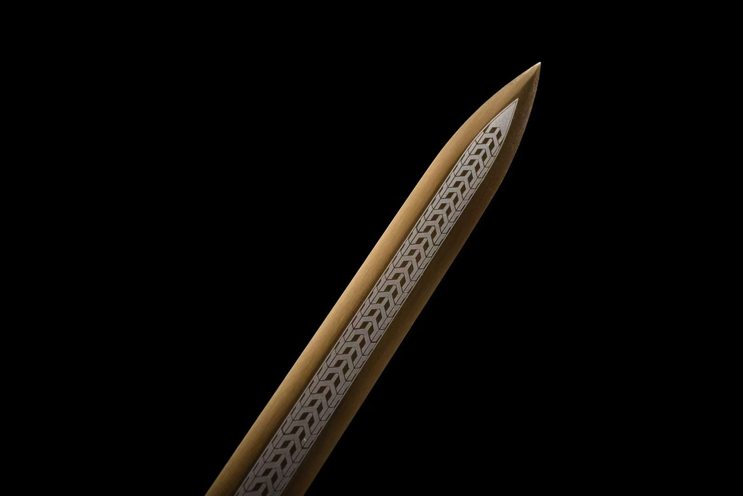 Qin King Jian | Hand-Forged High Manganese Steel Chinese Sword with Qin-Style Alloy Fittings & Gold Scabbard