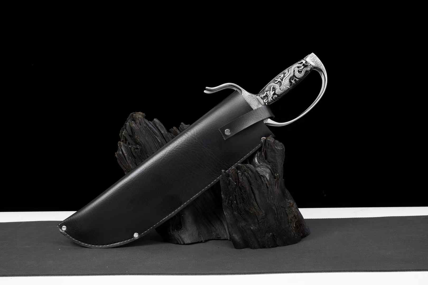 Wing Chun Butterfly Swords Set – Twin Chinese Knives with Shared Leather Scabbard