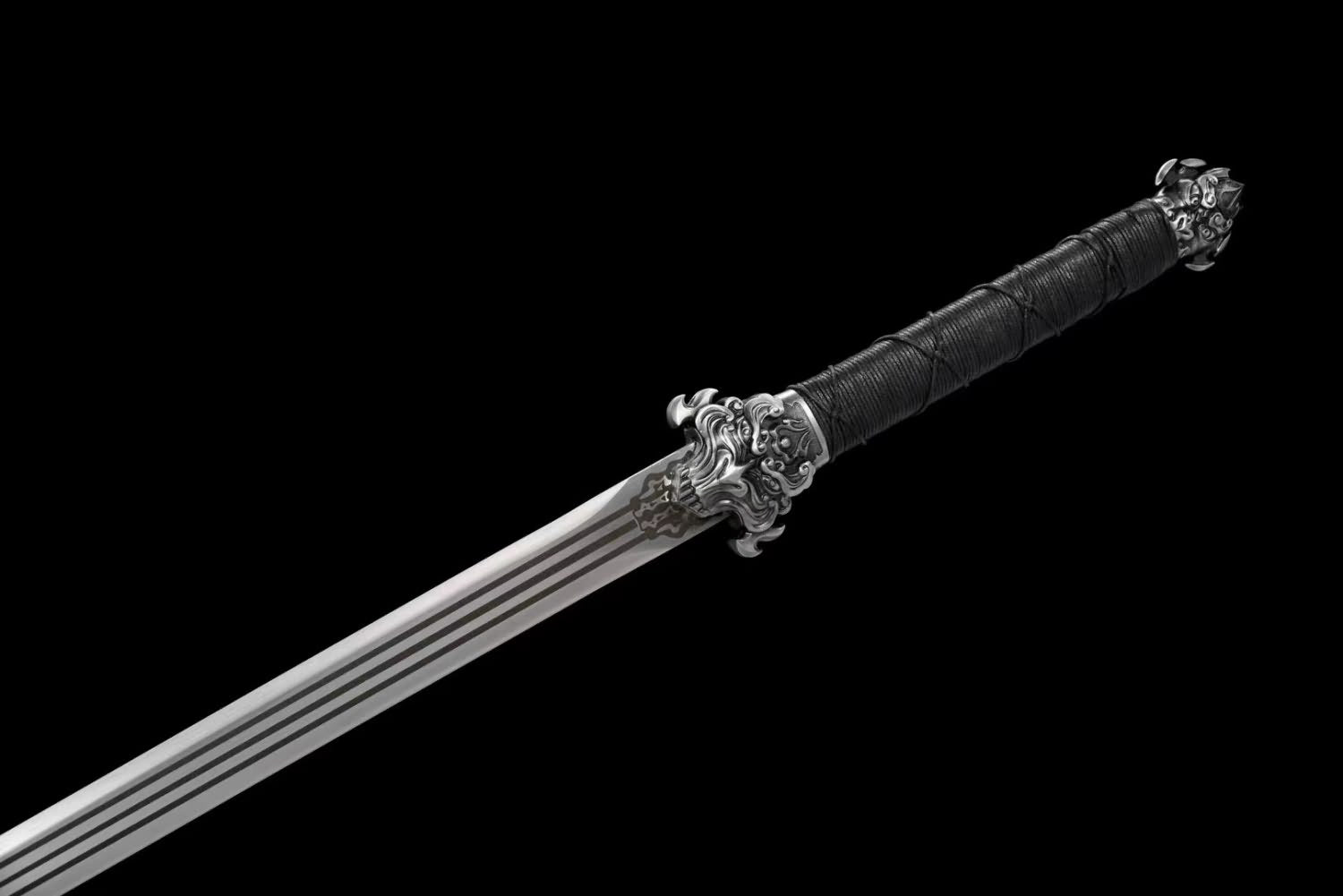 Longquan Sword Real Forged High Carbon Steel Blade,Alloy Fittings,PU Scabbard