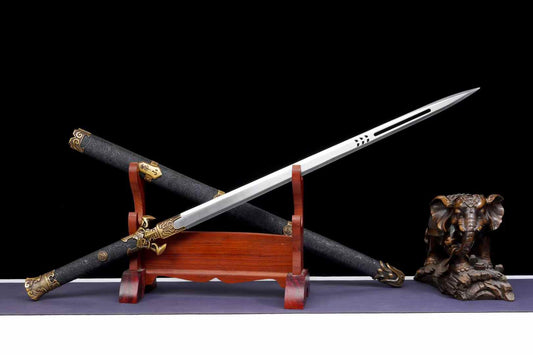 Hollow Huashan Jian – Six-Facet Chinese Straight Sword for Display & Forms