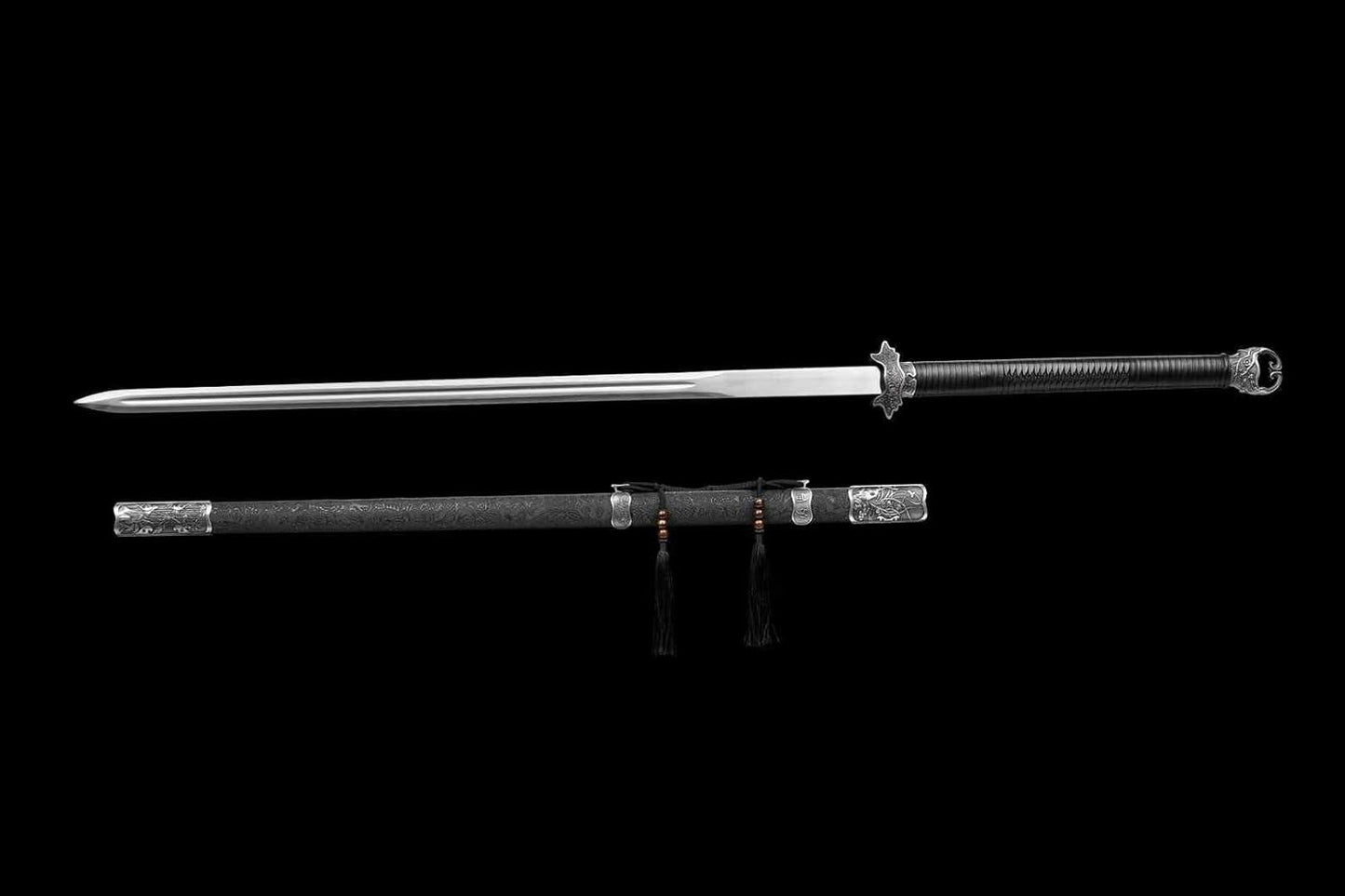 54.3″ Ring-Pommel Two-Handed Chinese Sword | Hand-Forged High-Manganese Steel Blade