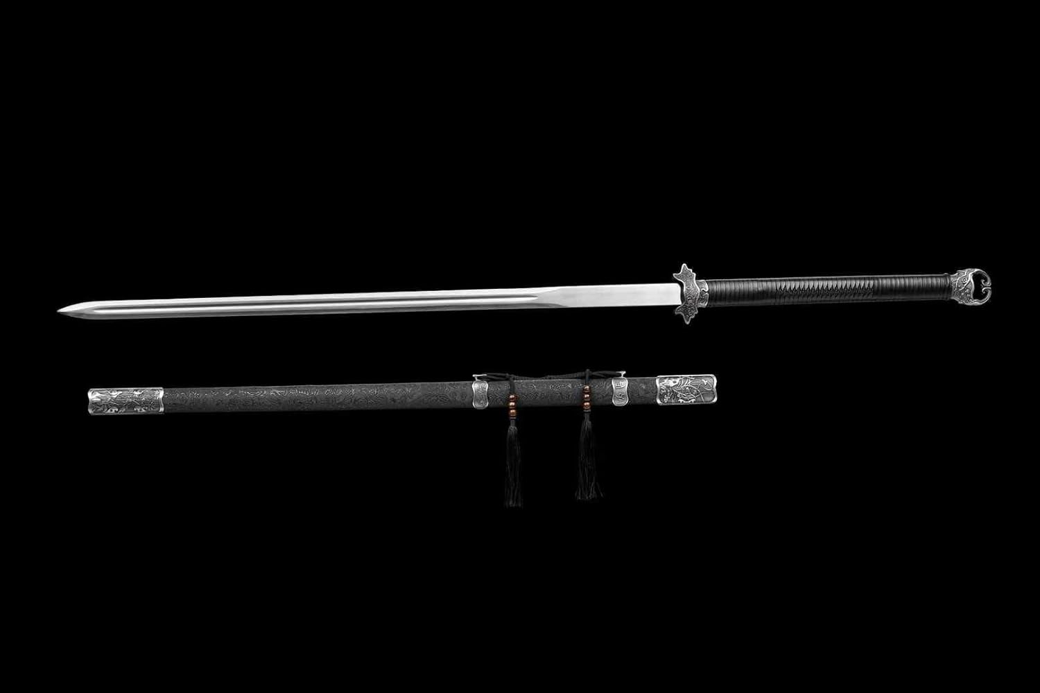 54.3″ Ring-Pommel Two-Handed Chinese Sword | Hand-Forged High-Manganese Steel Blade