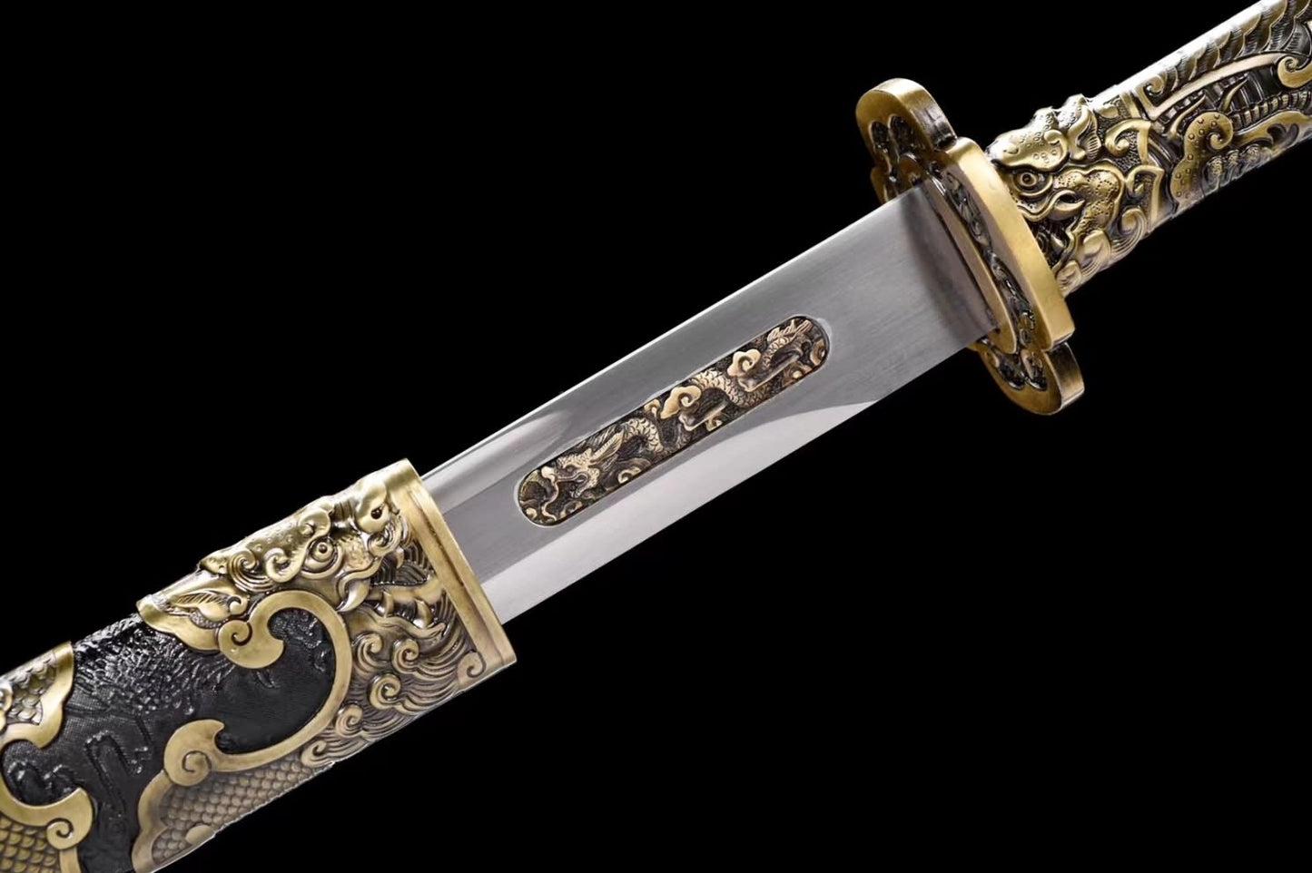 Qing dao Sword,Chinese Swords Real,Hand Forged High carobon Steel Blade,Alloy Handle