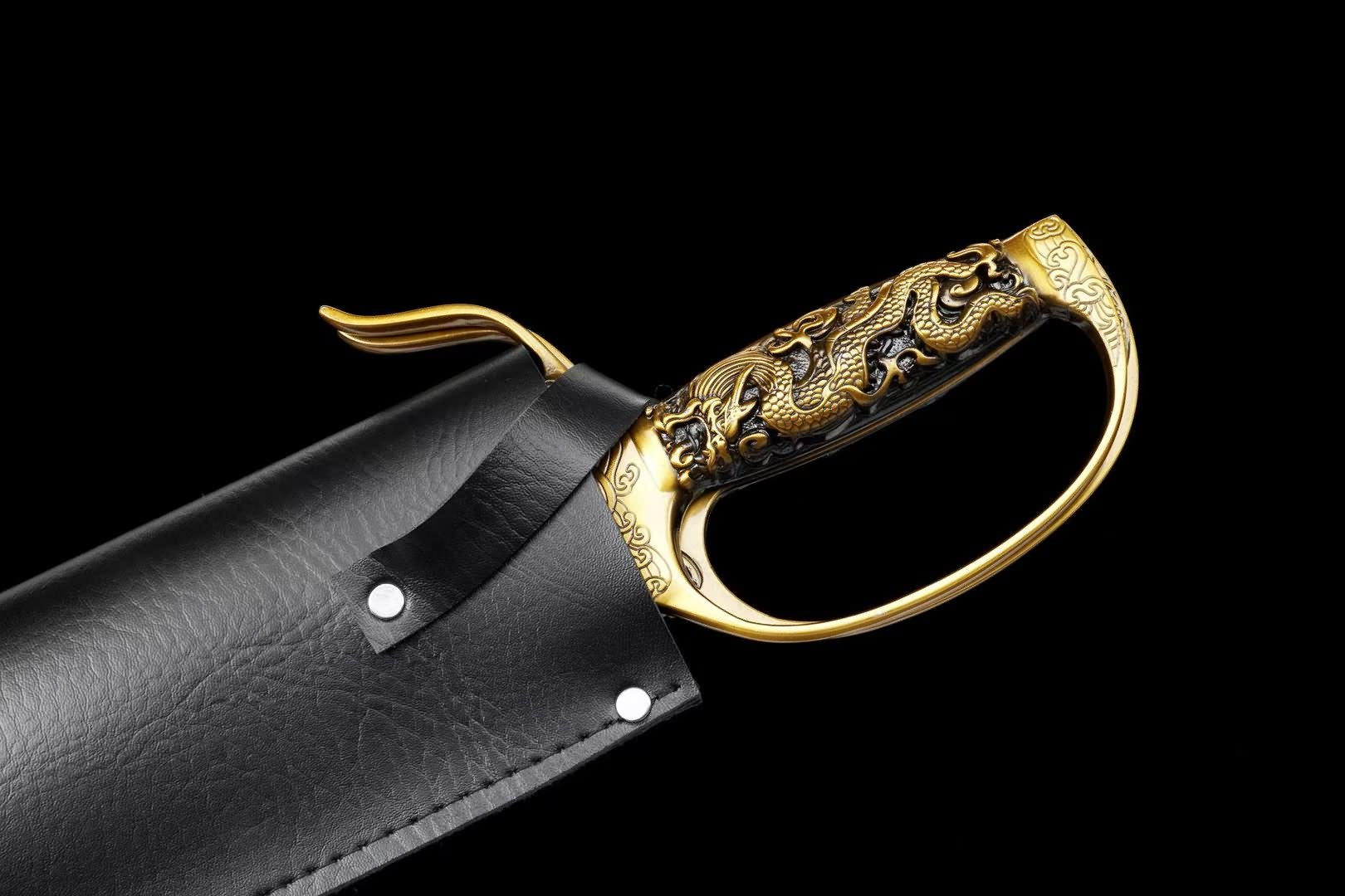 Wing Chun Butterfly Swords Twin Set | Gold-Tone Baat Cham Dao Display Blades - Chinese Sword store