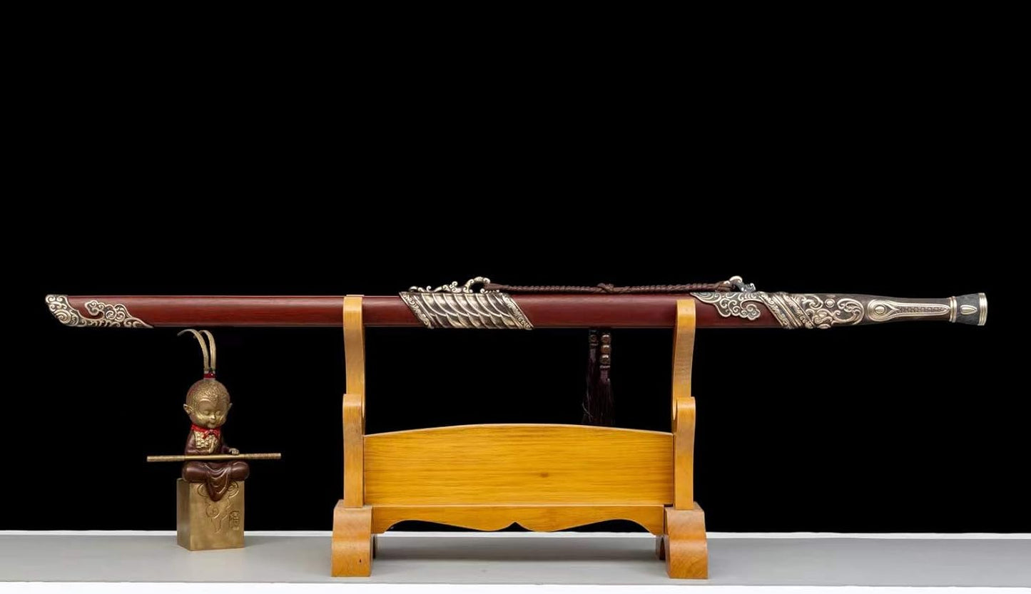 Qingyi Jian | Sanmai 1095-Core Chinese Jian, Folded Pattern Steel & Copper Fittings