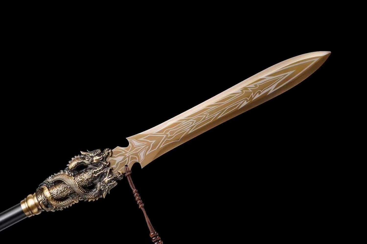 195cm Double-Dragon Spear – Hand-Forged Steel