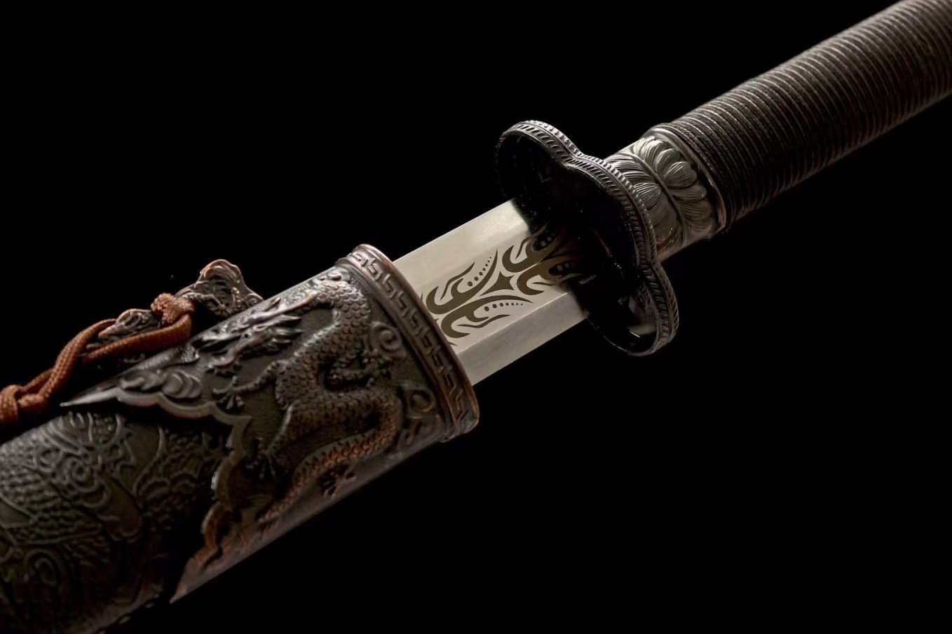 LoongSWORD,War Sword Real jian,Battle Ready,Hand Forged Etched Blades