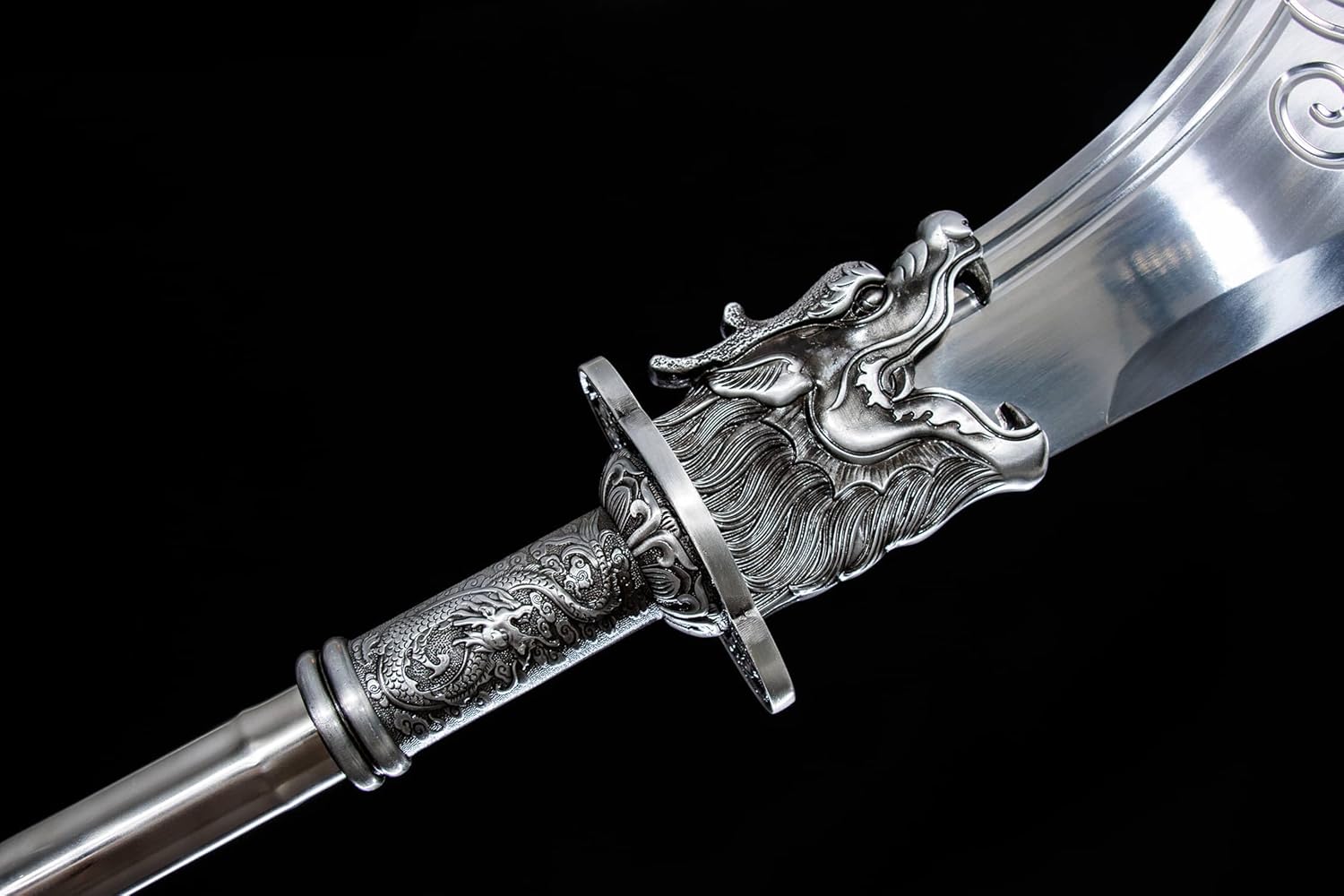 Hand-Forged Guandao – 189cm Crescent Polearm