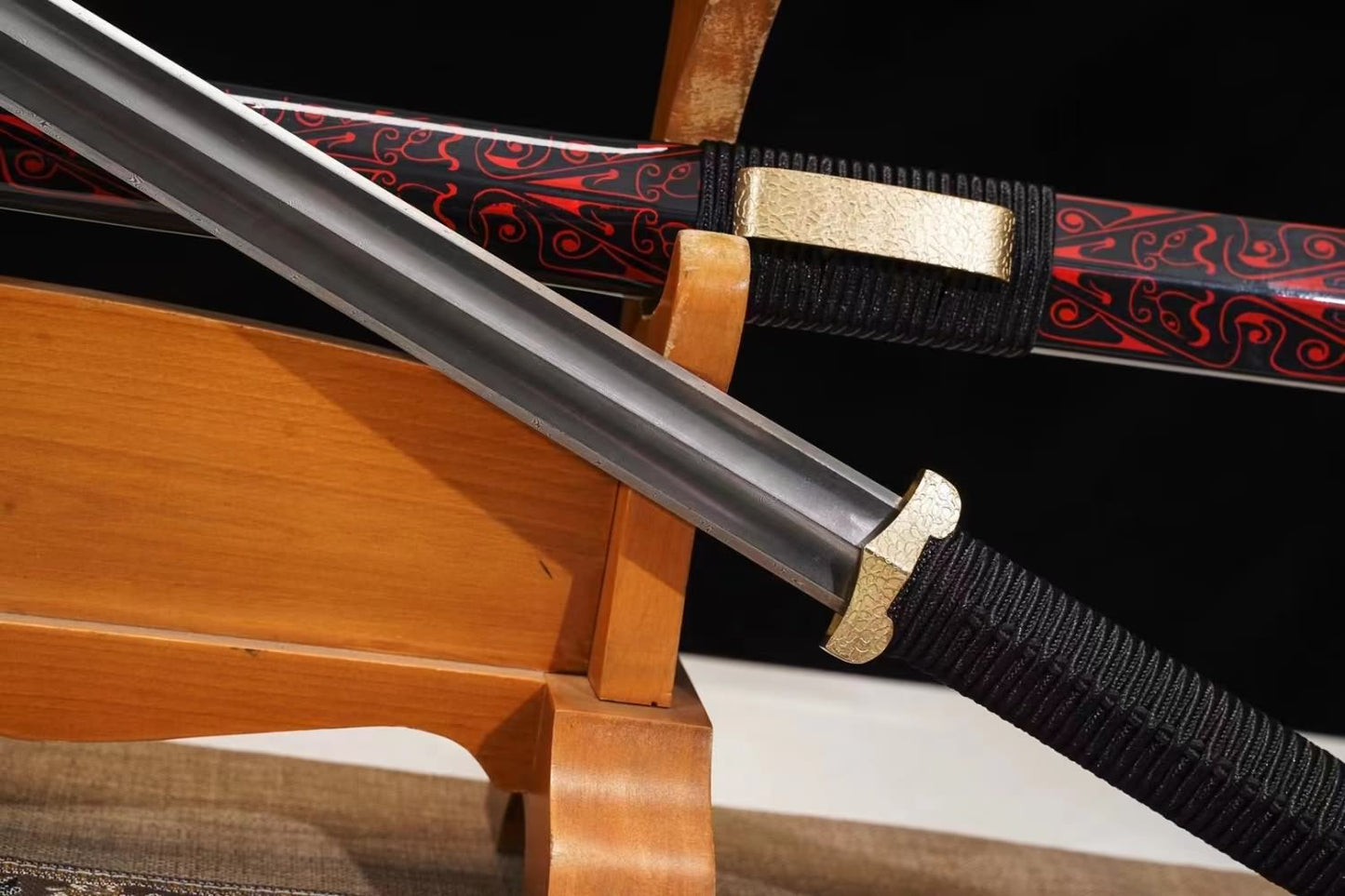 Han jian Sword - Forged Damascus Steel Blade - Brass Fittings,Collectible Gift