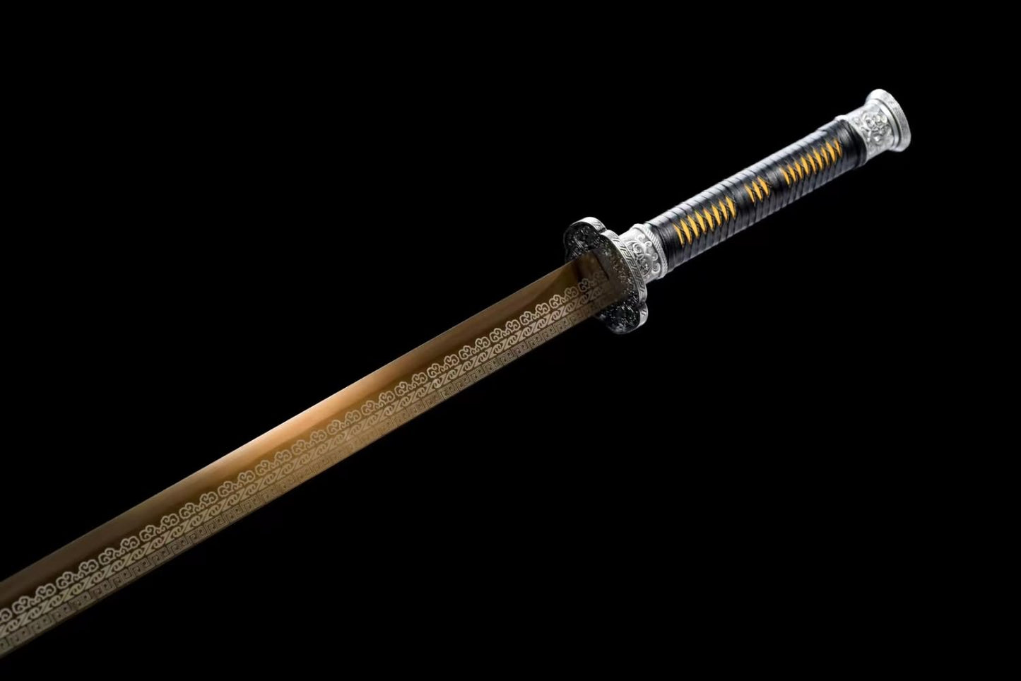 Tang Sword - Premium High Carbon Steel Blade - Ideal for Martial Arts - Golden Etching