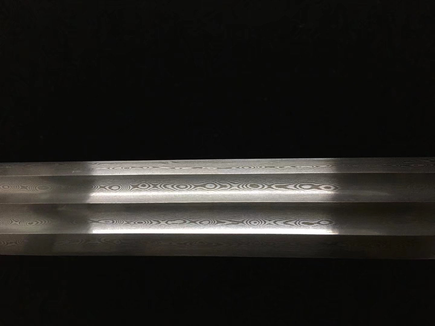 Qin King Jian | Hand-Forged Pattern Steel Chinese Sword with Brass Fittings & Ebony Scabbard